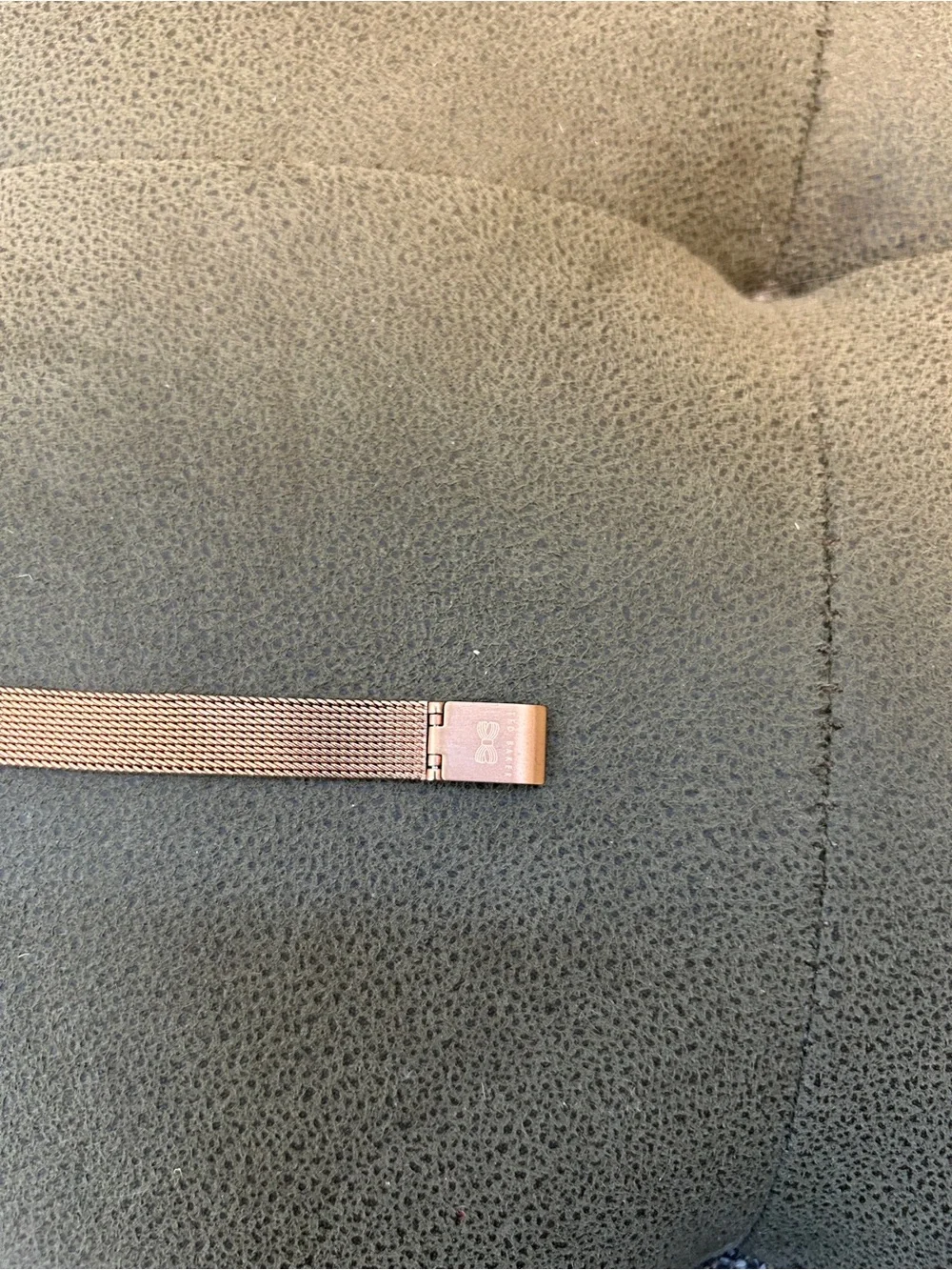 Ted Baker Rose Gold Mesh Band Watch with White Dial